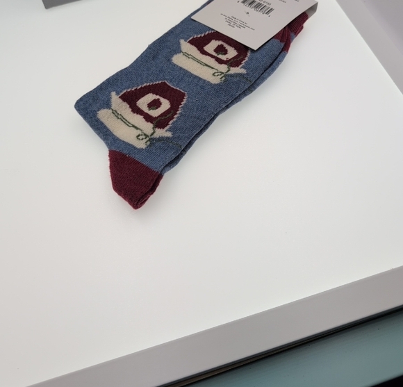 Fall Is My Jam Women's Socks - Blue and Burgundy - Picture 2 of 4